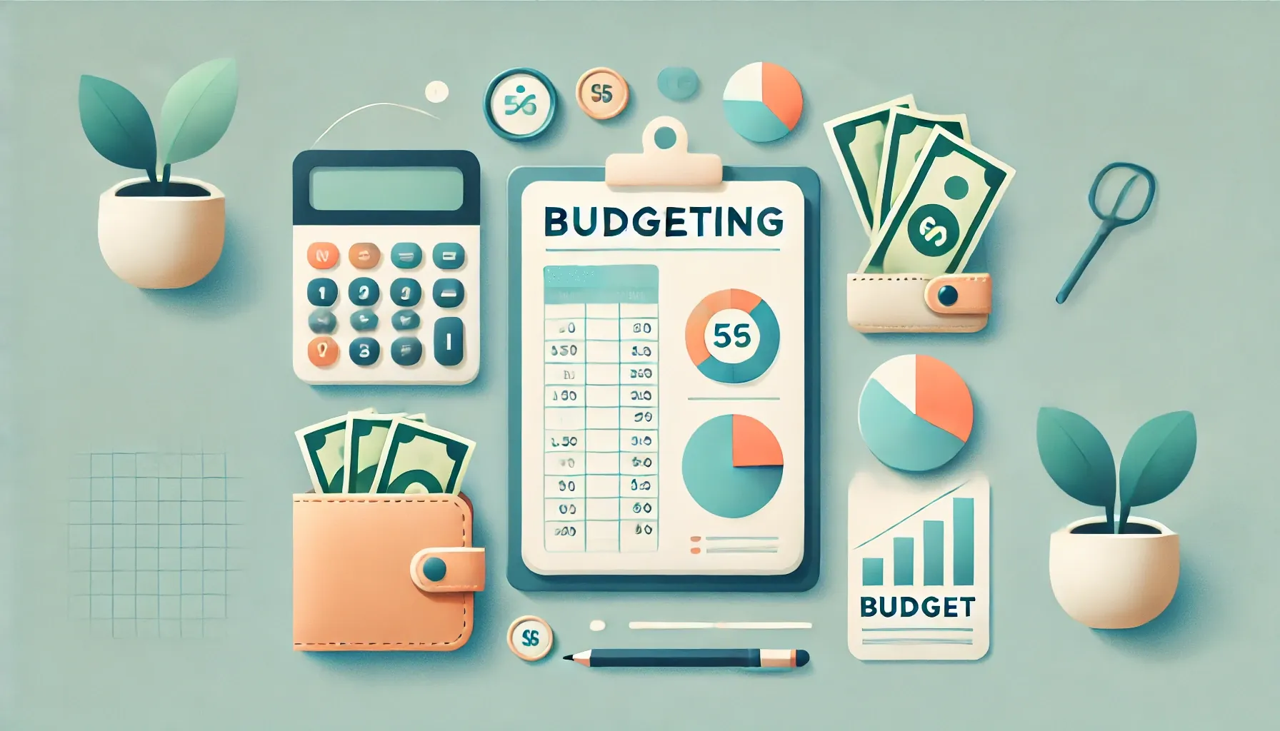 Budgeting category showing images, wallet and money