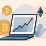 Laptop used for investing in crypto